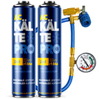 Lot de 2 KÄLTEPRO 2en1 - équivalent à 1510g de réfrigérant R134a + tuyau